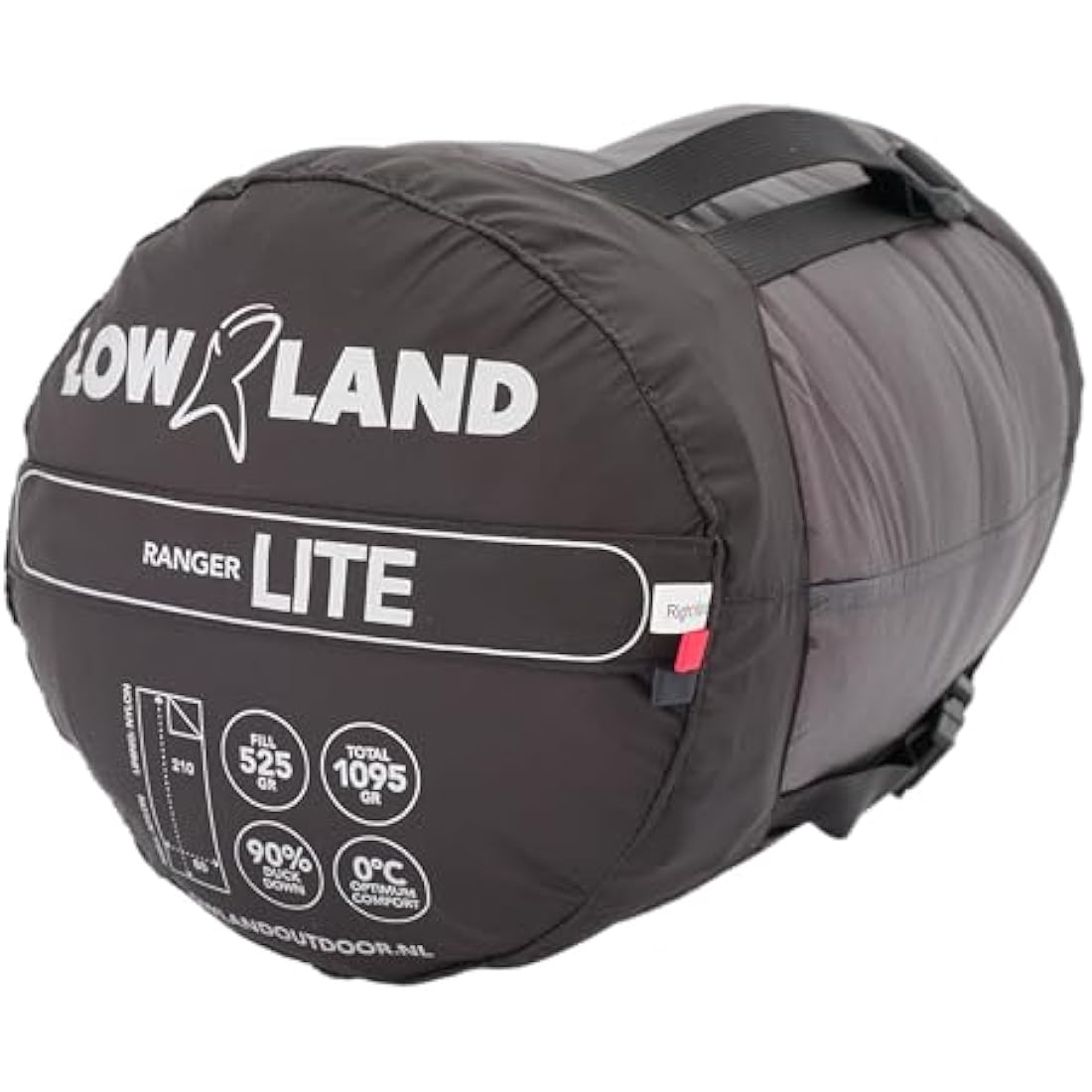 LOWLAND OUTDOOR Ranger Lite Down Sleeping Bag, Red, 210 x 80 cm
