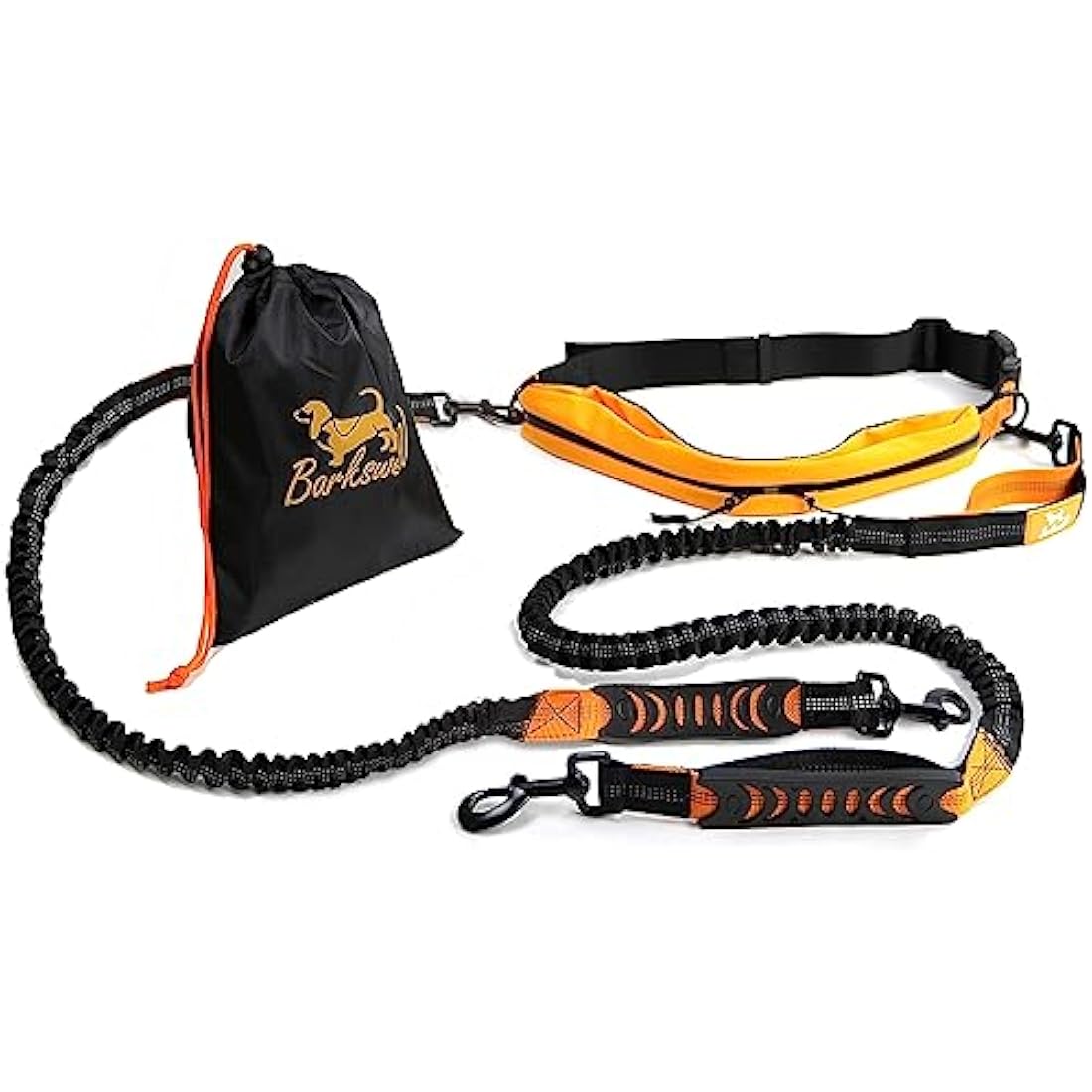 Barkswell Hands Free Dog Lead for 2 Dogs - Running Lead for Two Dogs/Dog Walking Belt for Multiple Dogs