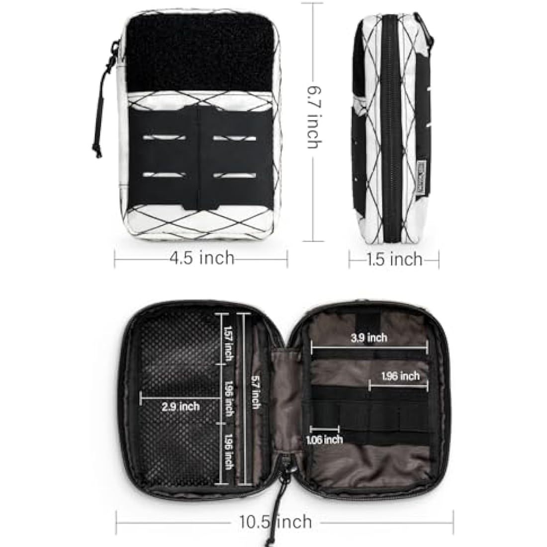 TACTICAL GEEK Compact Multi-Purpose MOLLE EDC Waist Pouch, Nylon Daily Utility Tool Organizer Bag X-White