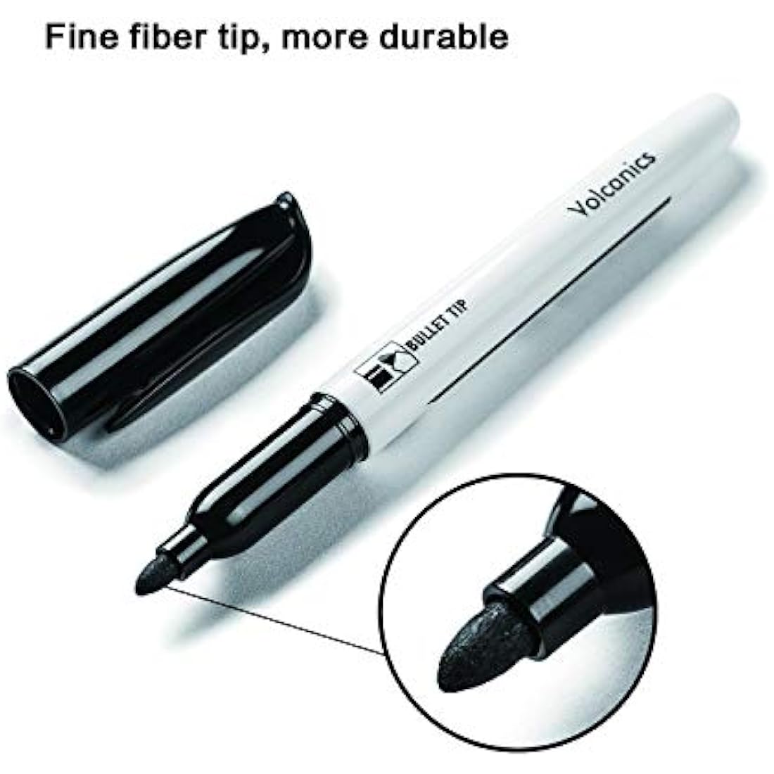 Volcanics Black Whiteboard Pens Dry Erase Marker with Low Odour Fine Tip Pack of 30
