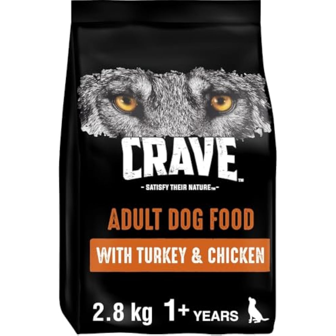 Crave Turkey & Chicken 3 x 2.8 kg Bags, Premium Adult Dry Dog Food with high Protein, Grain-free