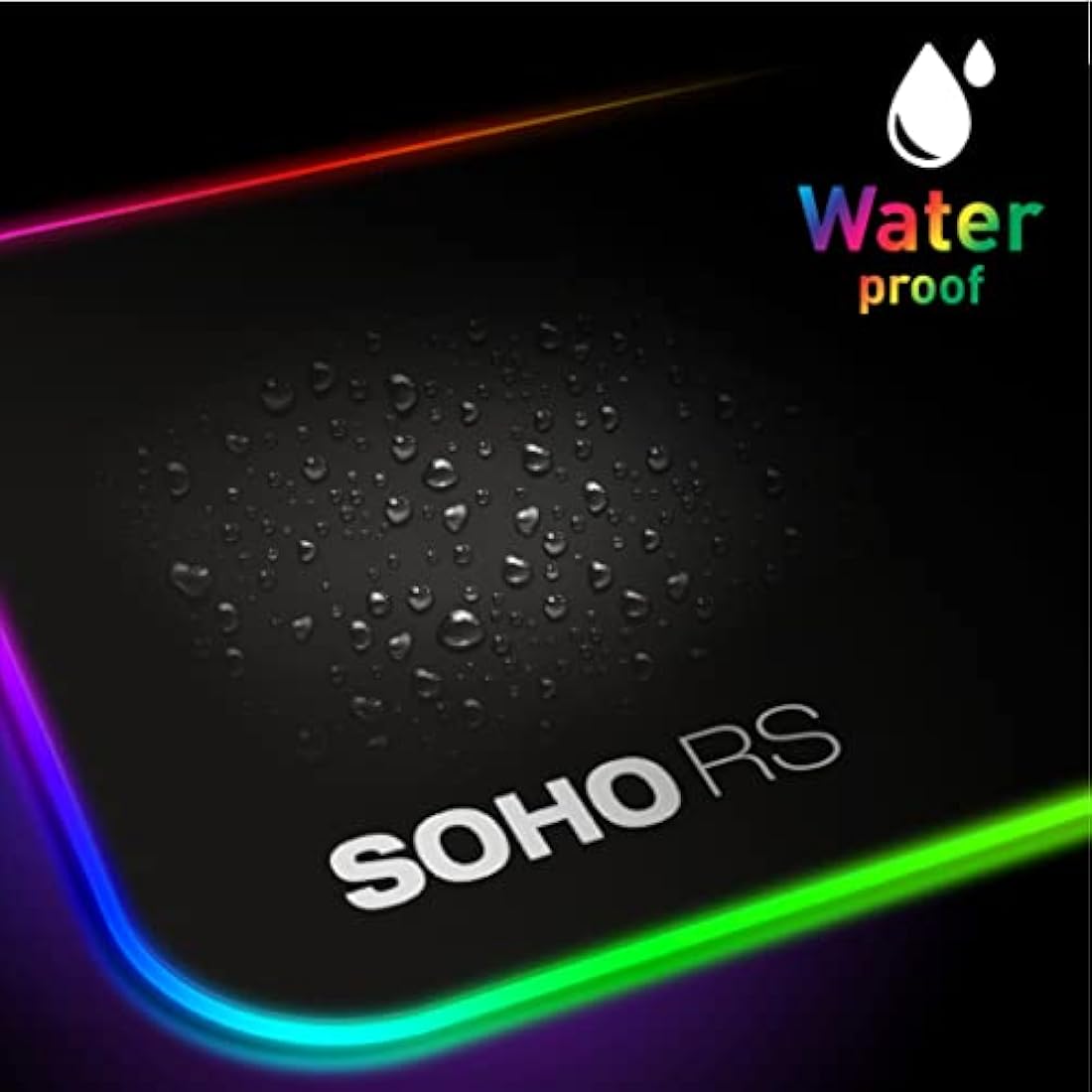 Akasa SOHO RS High Precision RGB Mouse Pad | Gaming Mouse Mat with 9 RGB Modes | Water-Resistant Mousepad | Anti-Slip Base | USB Powered | 350X250X4 mm | For PC, Laptop, Computer | AK-MPD-06RB