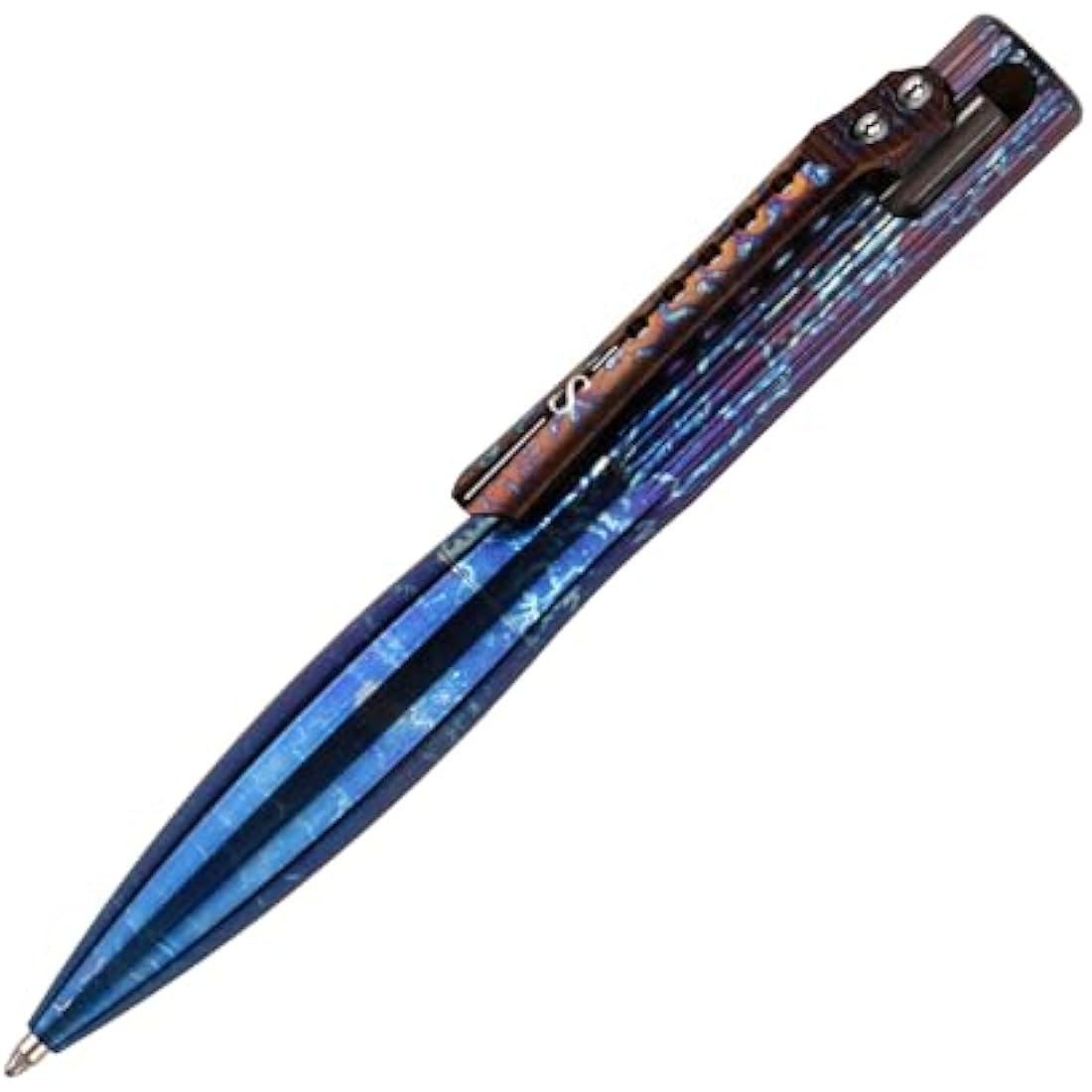 SMOOTHERPRO Titanium Wide Grip Bolt Action Pen | Retractable Ballpoint Pen Short Pen | Compatible with Parker Refill | for Office School Business EDC (TBP03) | Multicolor