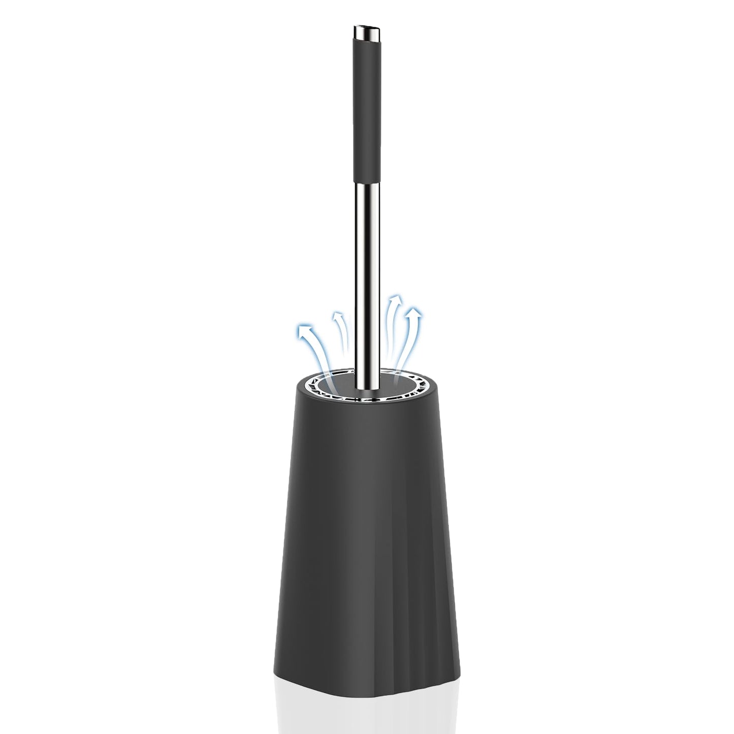 SetSail Toilet Bowl Brush and Holder for Bathroom Cleaning, Black, 1 Pack