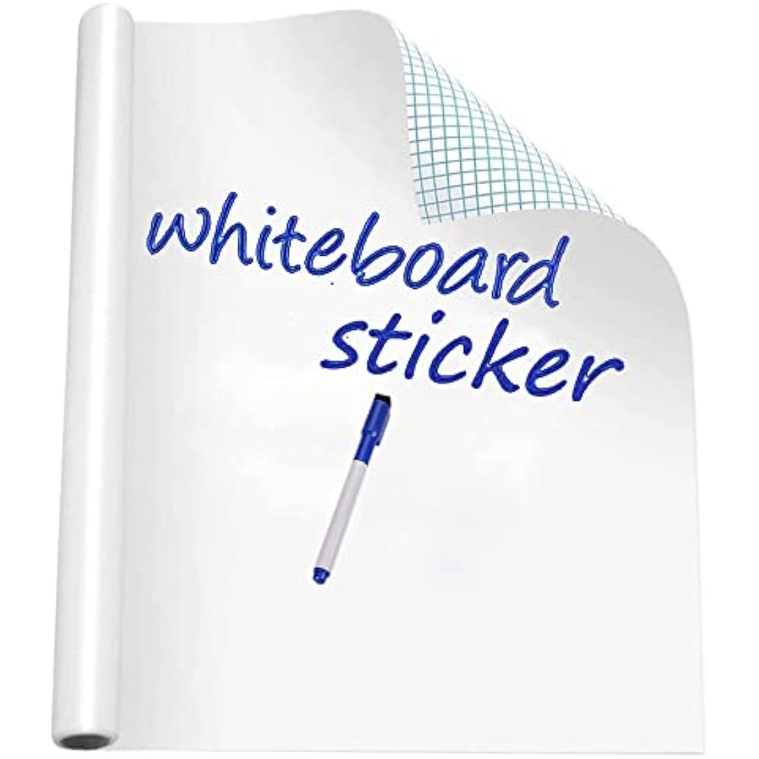 Whiteboard Paper Sticker Roll 44 x 200cm (17.3" X 78.7") DIY Self-Adhesive Dry Erase Paper Film Chalkboard Wallpaper for Home Office School Memo