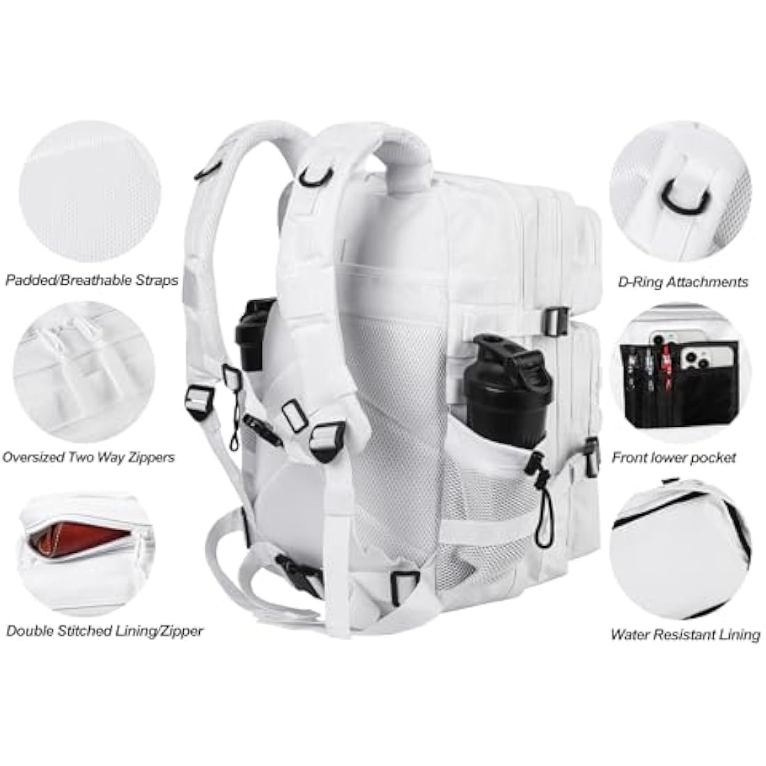 LHI Military Tactical Backpack for Men and Women 45L Large waterproof Rucksack for School, Hiking, Trekking, Hunting