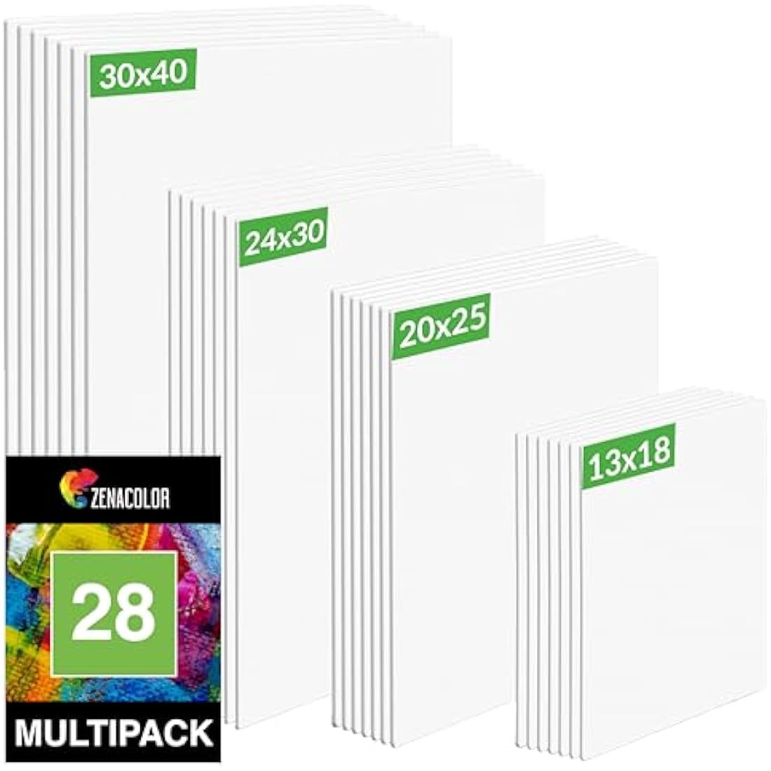 Canvas Painting Set of 28 Canvas – Multi Sizes – 13 x 18 cm, 20 x 25 cm, 24 x 30 cm, 30 x 40 cm – All Types of Painting