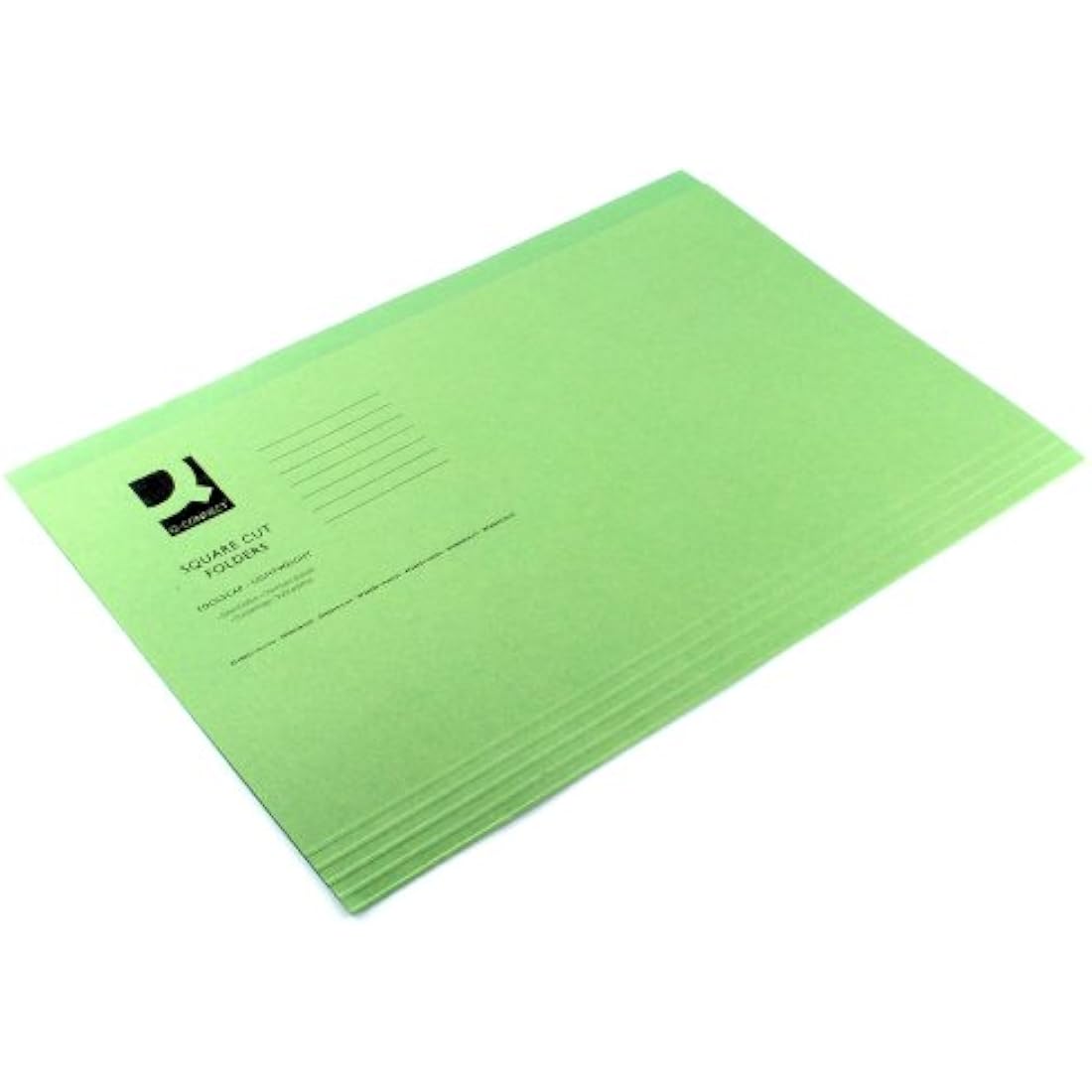 Q-Connect Square Cut Folder Lightweight 180gsm Foolscap Green (Pack of 100)