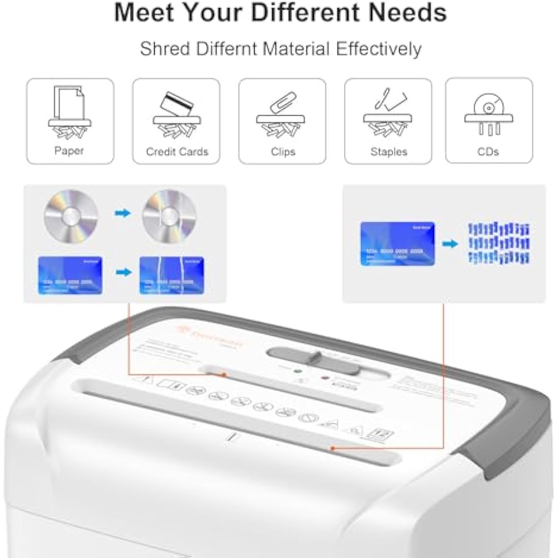 Bonsaii 12-Sheet Cross-Cut Shredder with CD & Credit Card Slot - P4 Security (5x25mm), 21L Bin, REV Mode for Jam Clearance, Overheat Protection - Ideal for Home Heavy Duty & Office Use, C243-A