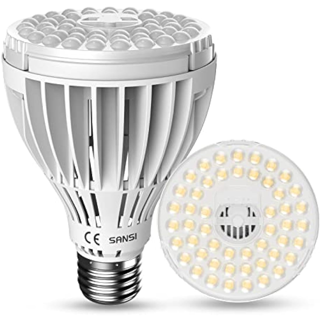 SANSI 24W LED Grow Bulb for Indoor Plants, Full Spectrum E27 Plant Growing Light Bulb 300W Equivalent for Seedlings Plants Flowers Fruits (PPF: 40μmol/s, 60° Beam Angle, Veg Coverage: 2x3 Sq Ft)