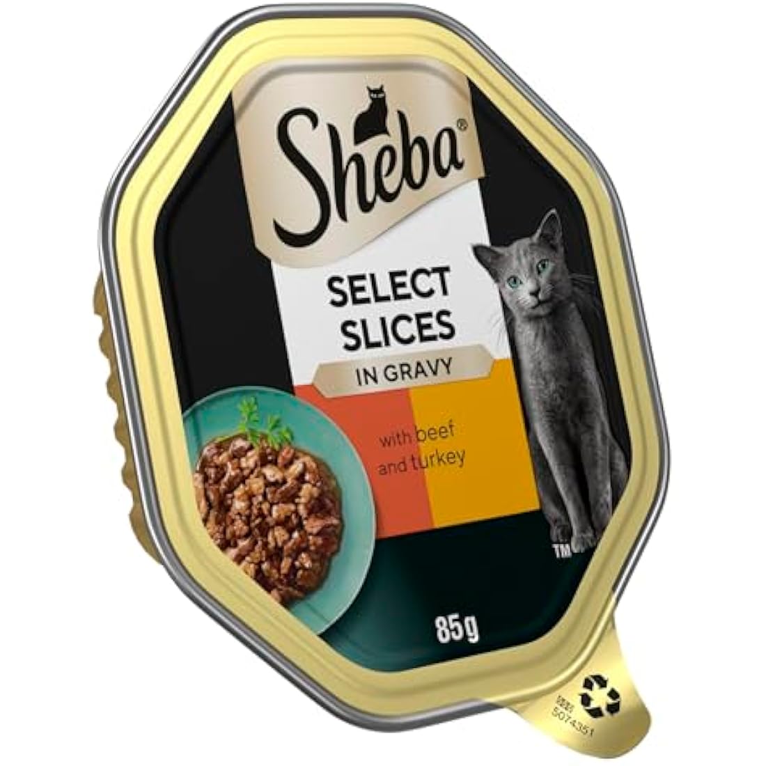 Sheba Select Slices in Gravy – Beef Selection – Wet cat food trays for adult cats – 22 x 85 g Pack