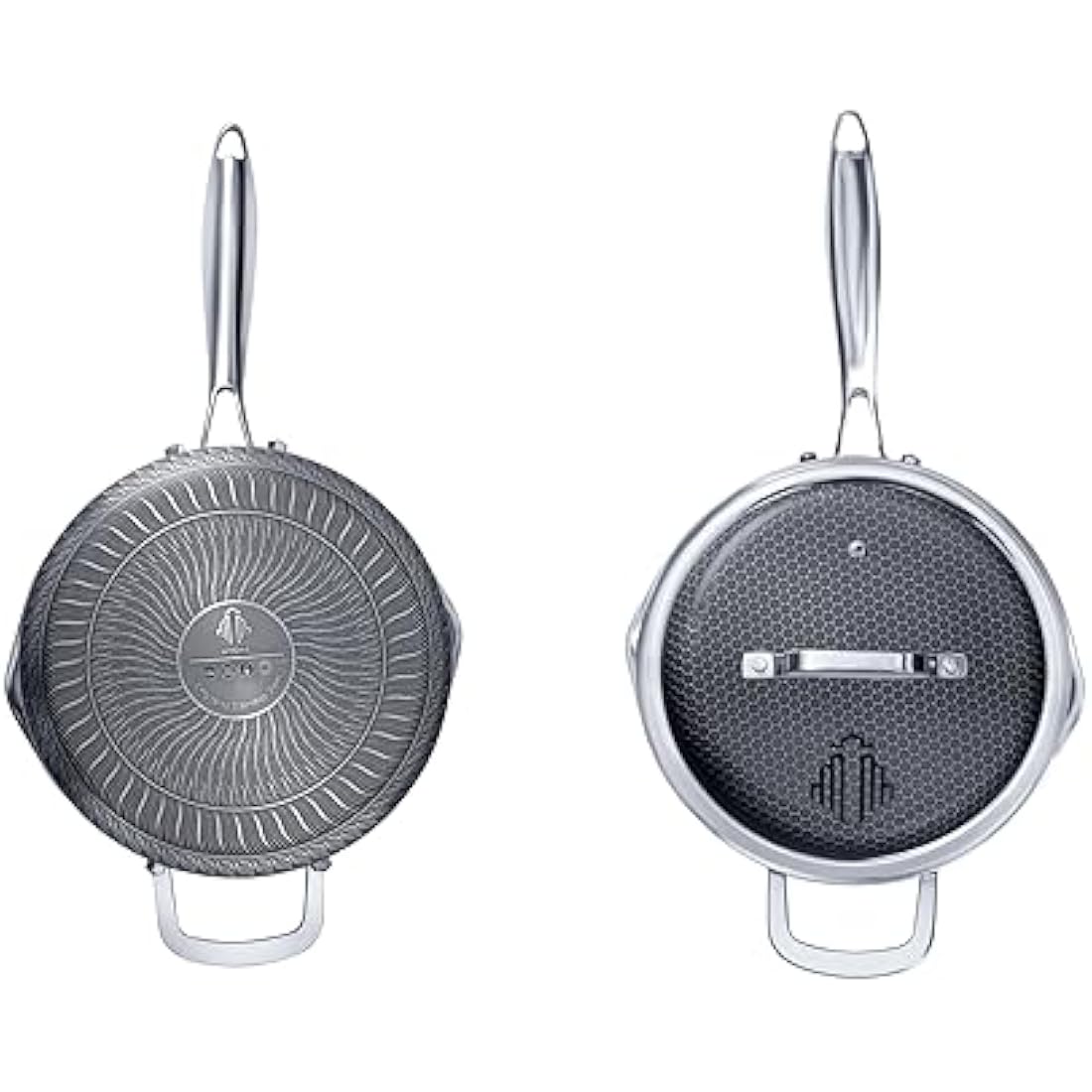 Saucepot with lid 24cm/4L | Non-stick Sauce Pan for Induction, Gas, Electric Hobs |Cooking Pot with Pour Spout |Stay Cool Twin Handle | Anti Scratch |Oven Safe | Honey Comb German Engineering | Chemic