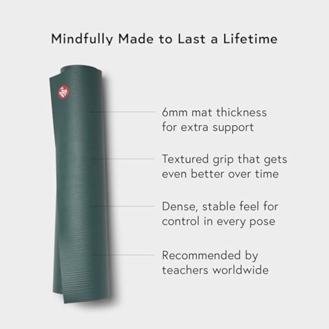 Manduka PRO Yoga Mat – Premium 6mm Thick Mat, High Performance Grip, Ultra Dense Cushioning for Support and Stability in Yoga, Pilates, Gym and Any General Fitness