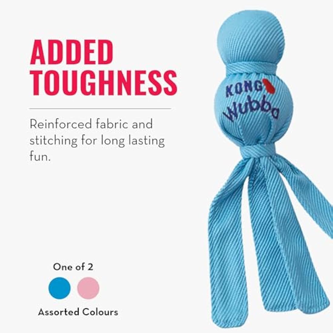 KONG - Wubba Puppy - Nylon Tug of War Dog Toy - For Small Puppy (Assorted Colours)