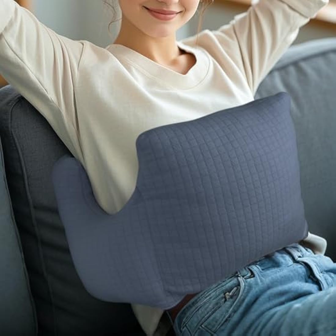 RoamReady Hysterectomy Recovery Pillow, Post-Surgery Cushion for Abdomen C-Section Tummy Tuck Lumpectomy Myomectomy Patients Must Haves Abdominal Pillow with Pocket (Navy Blue)