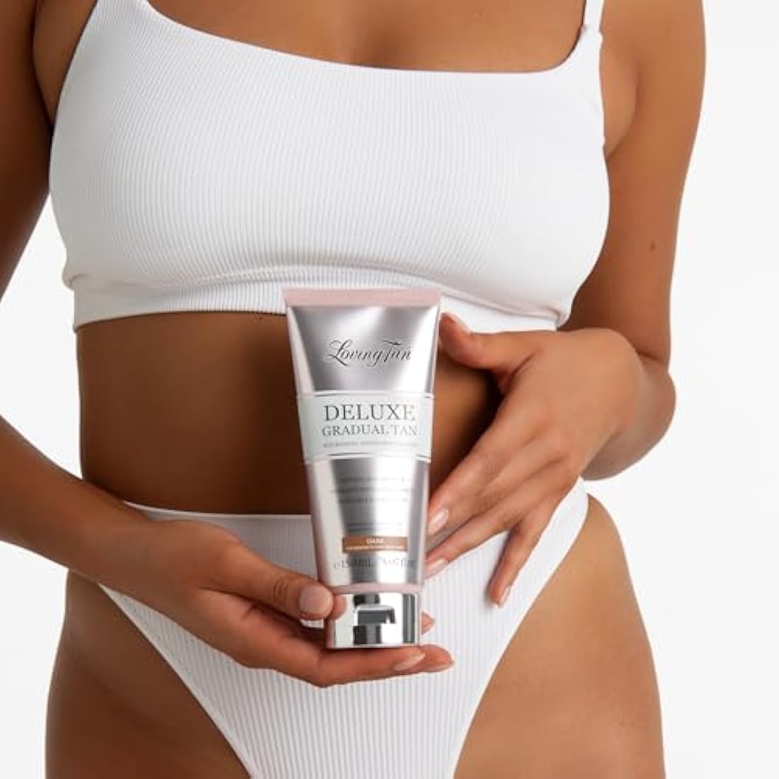 Loving Tan Deluxe Gradual Tan, Dark - Natural looking Self Tanner, Professional Strength Sunless Tanner, 7+ Self Tanning Applications per Bottle - Cruelty Free, Naturally Derived DHA - 150ml
