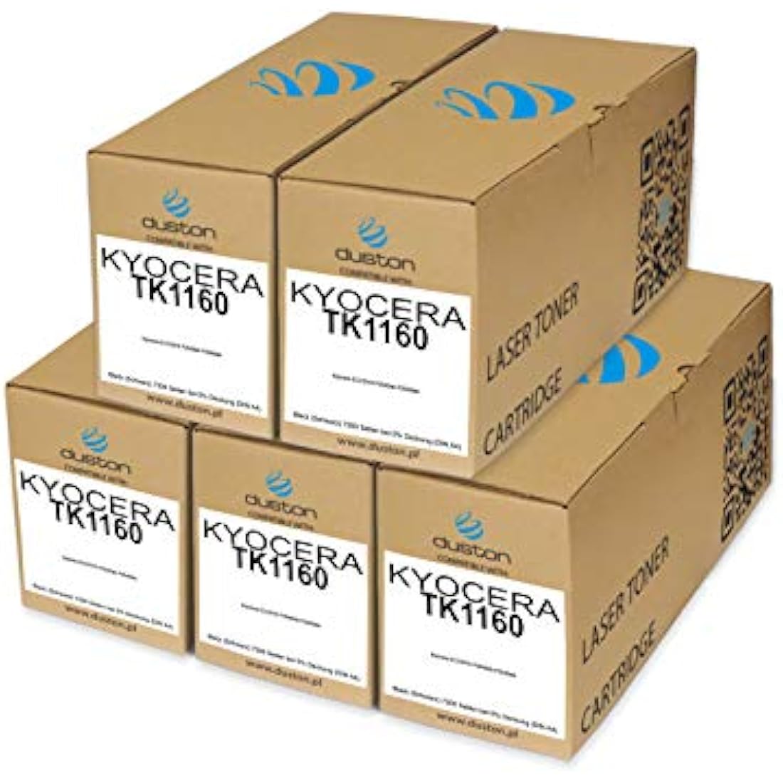 duston 5x TK1160, TK-1160 black toner compatible with Kyocera ECOSYS P2040dn P2040dw