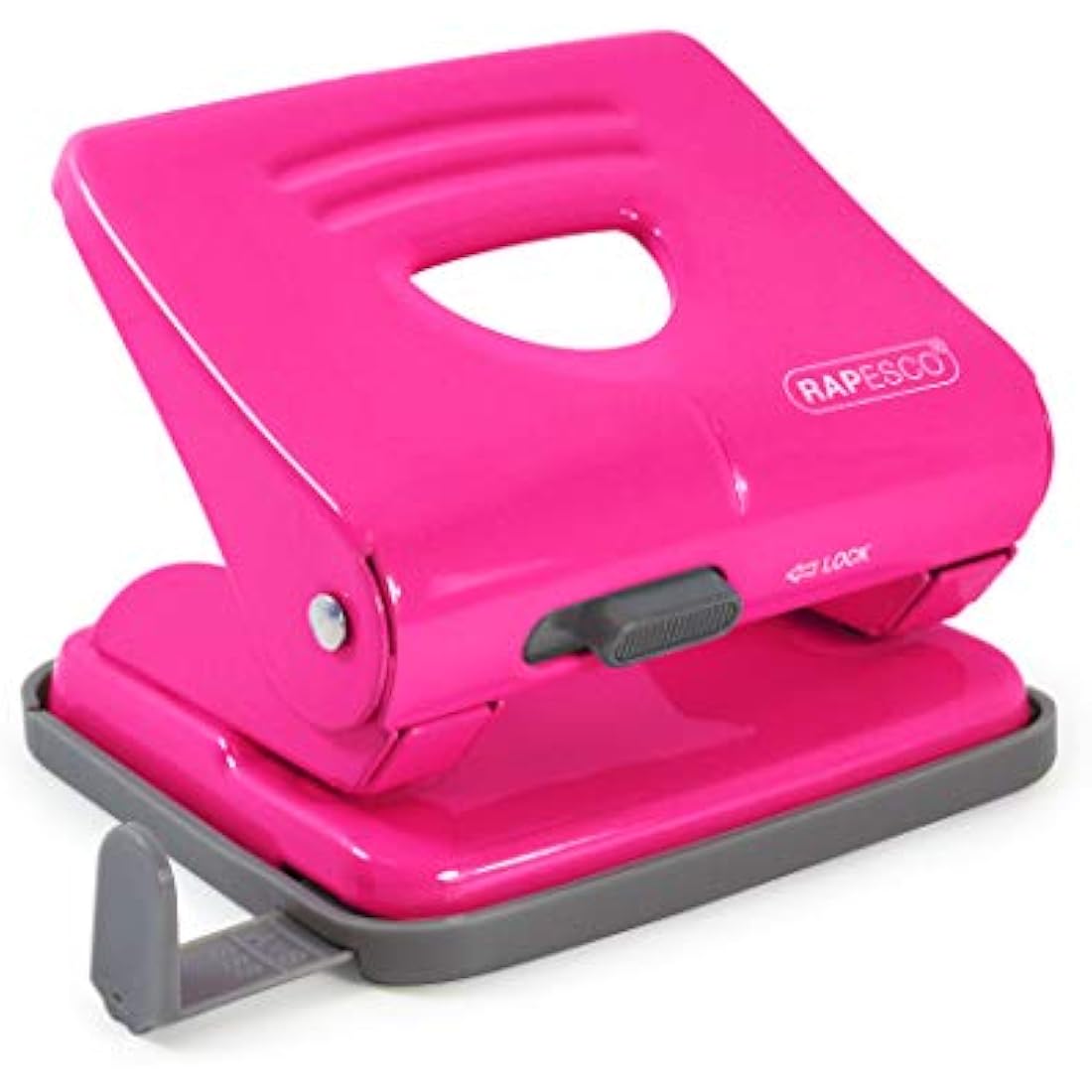 Rapesco 1360 825 2-Hole Metal Punch, 25 Sheet Capacity, Hot Pink
