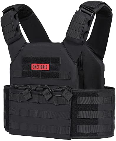 OneTigris PLPC Plate Carrier - Airsoft Tactical Vest - Advanced Version - 500D Nylon Military Combat Vest for Paintball Wargame CS Outdoor