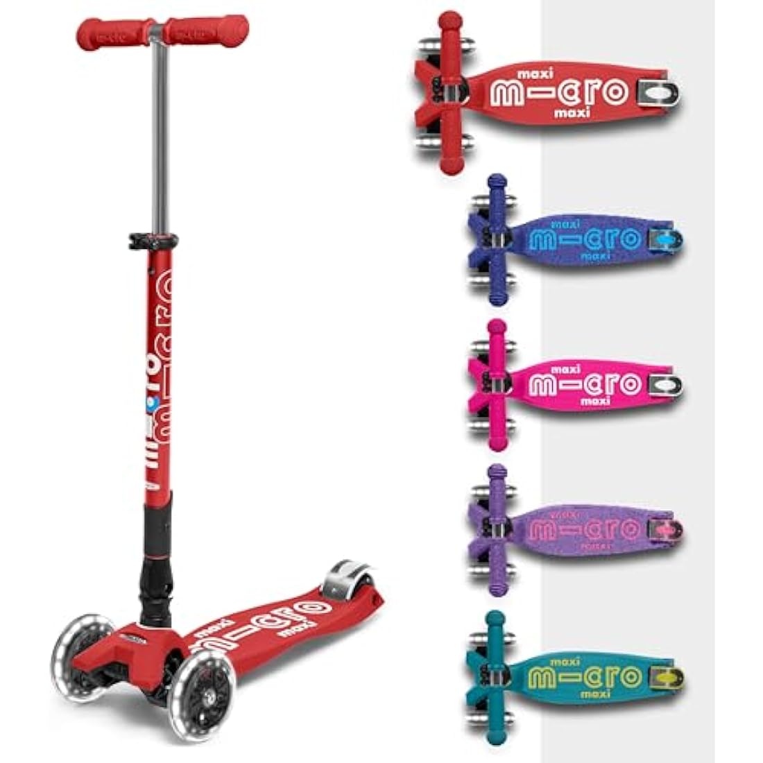 Micro Scooters | Maxi Micro Deluxe Foldable Children's Scooter | Big Wheels | Handlebar Adjustable | 5-12 Years | Boys & Girls