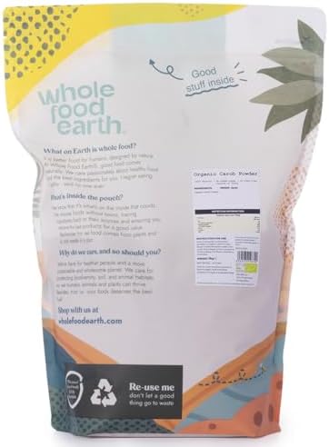 Wholefood Earth Organic Carob Powder 3kg Vegan | GMO Free | High Fibre | Certified Organic