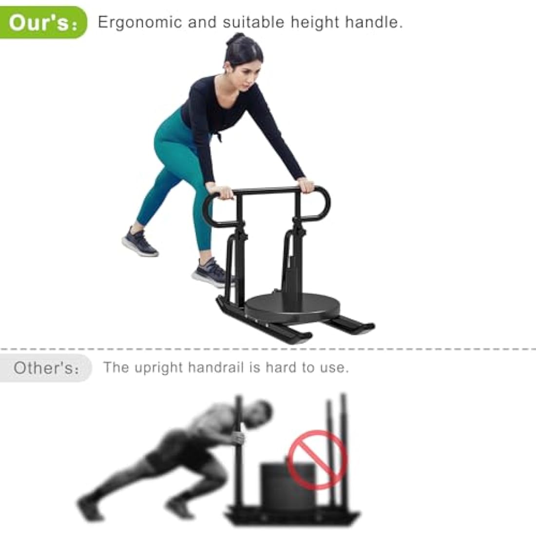Kipika Weight Sled, Fitness Sled, Fitness Strength Training Sled, Speed Training Sled - Heavy-Duty Weight Training Equipment for Muscle Building and Explosive Power - Suitable for 1” & 2“ Weight Plate