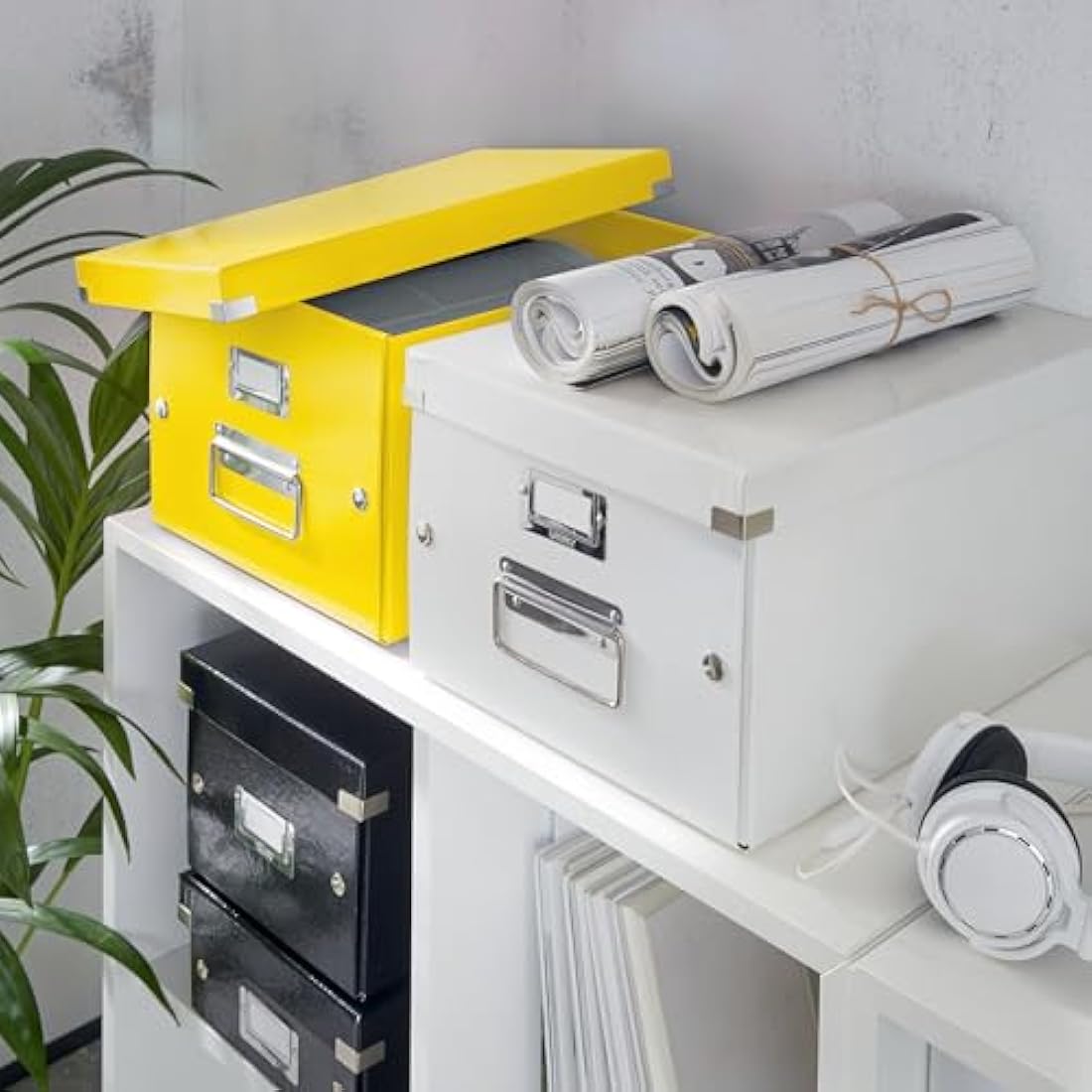 Leitz CD Storage Box, Yellow, Click and Store Range, 60410016