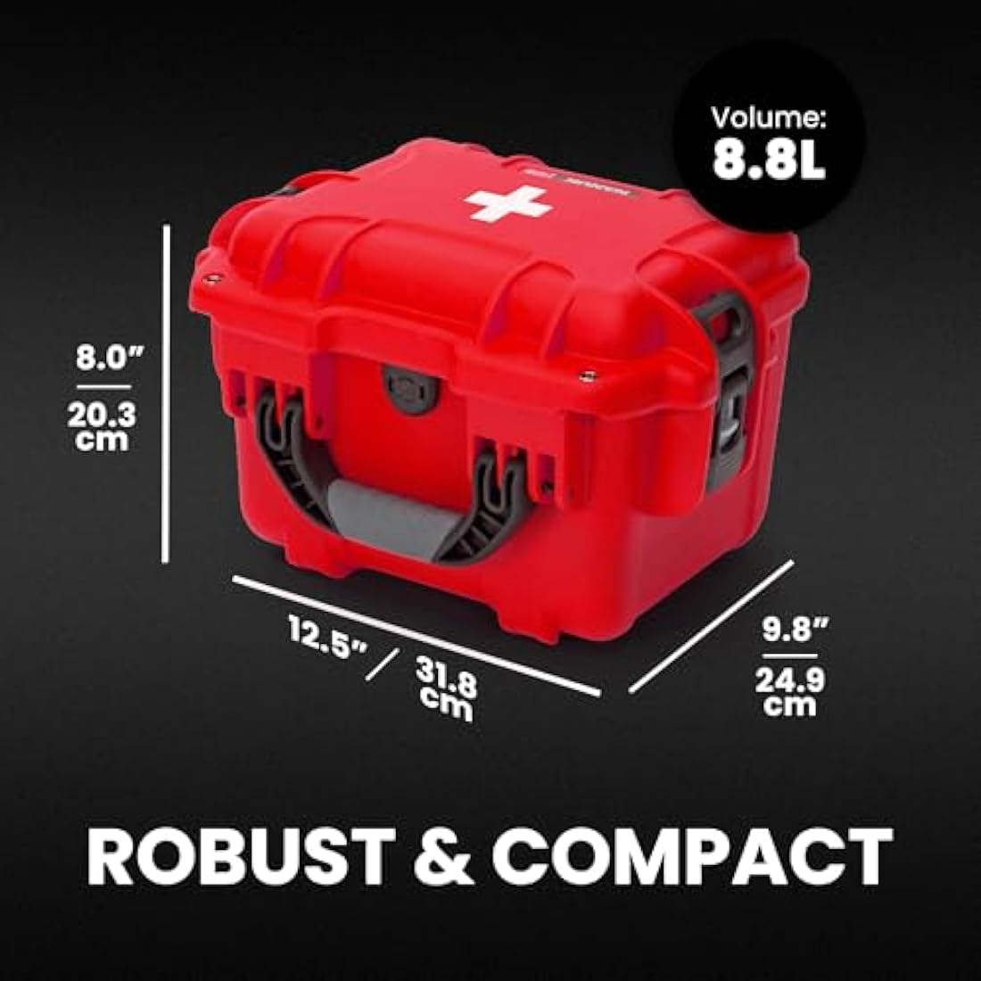 Nanuk 908 Waterproof First Aid Prepper Survival Gear Dust and Impact Resistant Case - Empty - Red (908-FSA9)