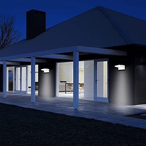 Klighten 24W LED Wall Light Outdoor Indoor Waterproof IP65 Wall Lamp Modern Aluminum Outside Wall Light with Swiveling LED Panel for Entrance Garden Corridor, White, Cold White 5700K-6000K