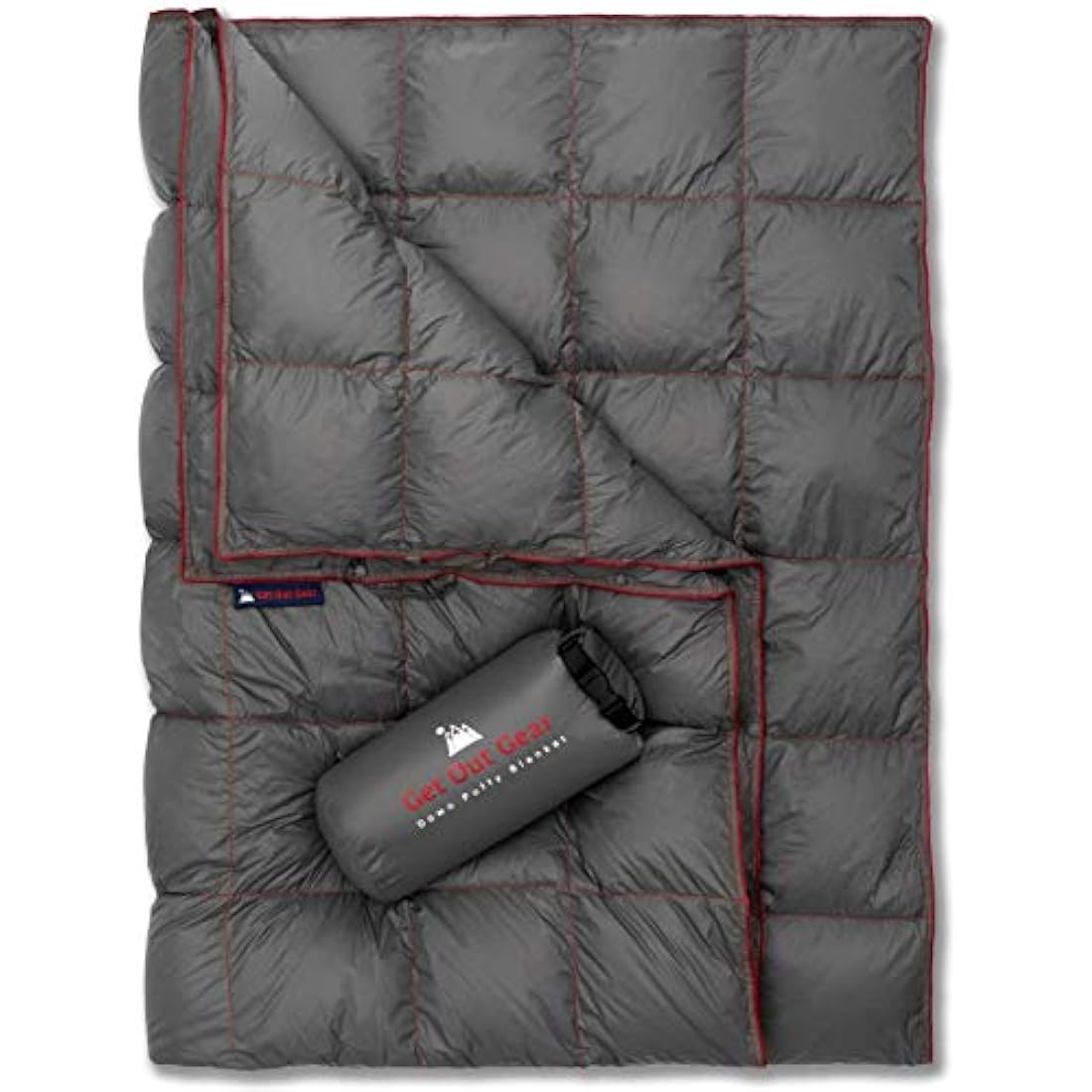 Get Out Gear Down Camping Blanket - Outdoor Lightweight Packable 650 Fill Power Down Blanket Compact Waterproof and Warm Backpacking Quilt for Camping Hiking Travel Hammock