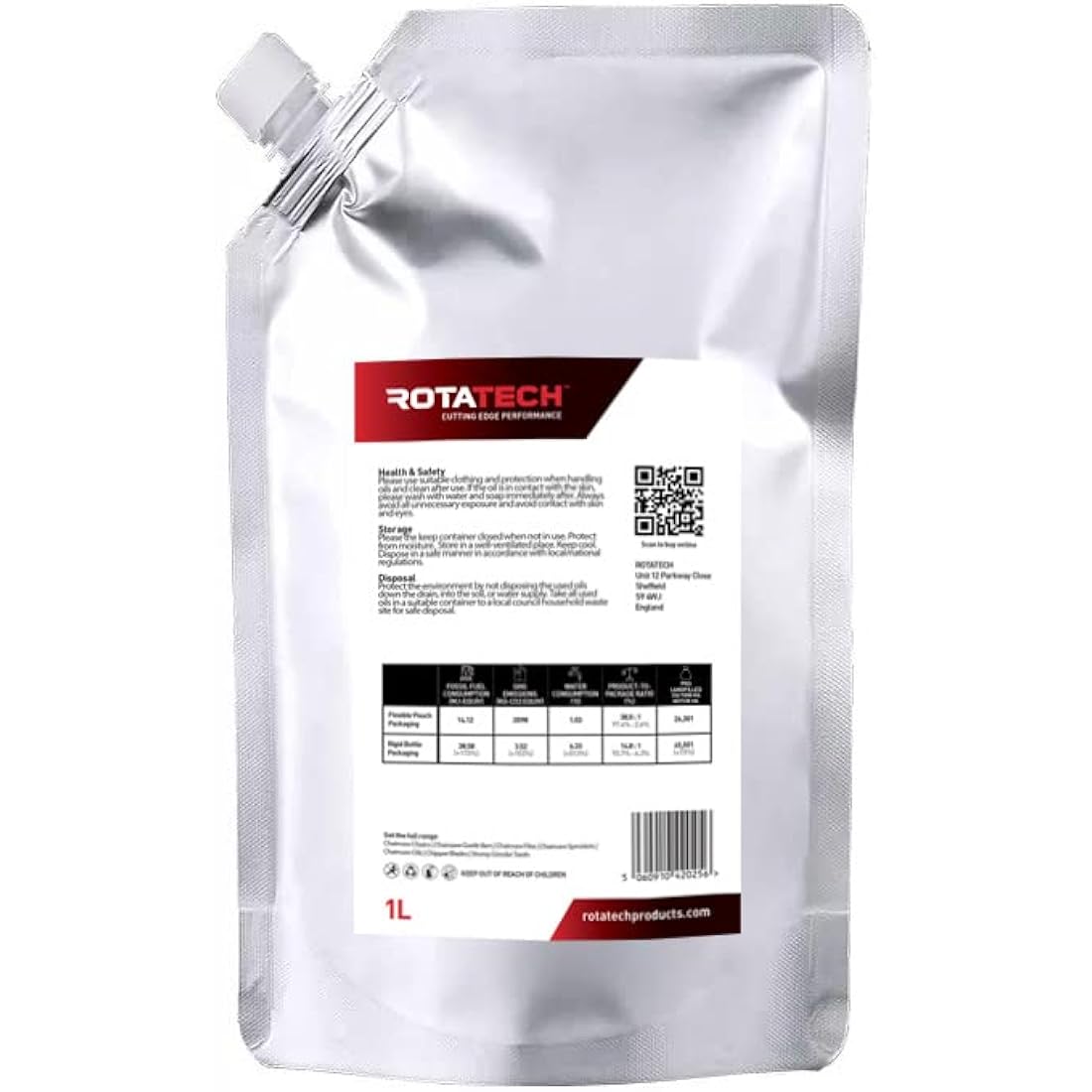Rotatech Chainsaw Bar & Chain Oil 1L Eco-Friendly Refill Pouch