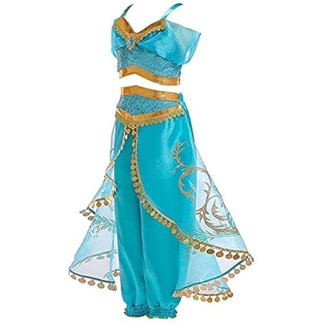 Atorcher Jasmine Princess Costume for Girls Sequined Princess Costume Set Dress Up for Kids Aladdin Costume Kids