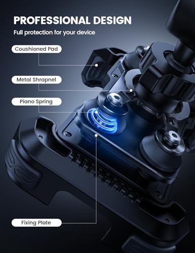 Lamicall Motorbike Phone Holder [Dual Anti-Shock] - 2025 Motorcycle Phone Mount, Universal Bike Phone Holder for iPhone 16 15 14 13 12 11 Pro Max Plus Mini, Samsung S23, 4.7-6.7" Phone - Black