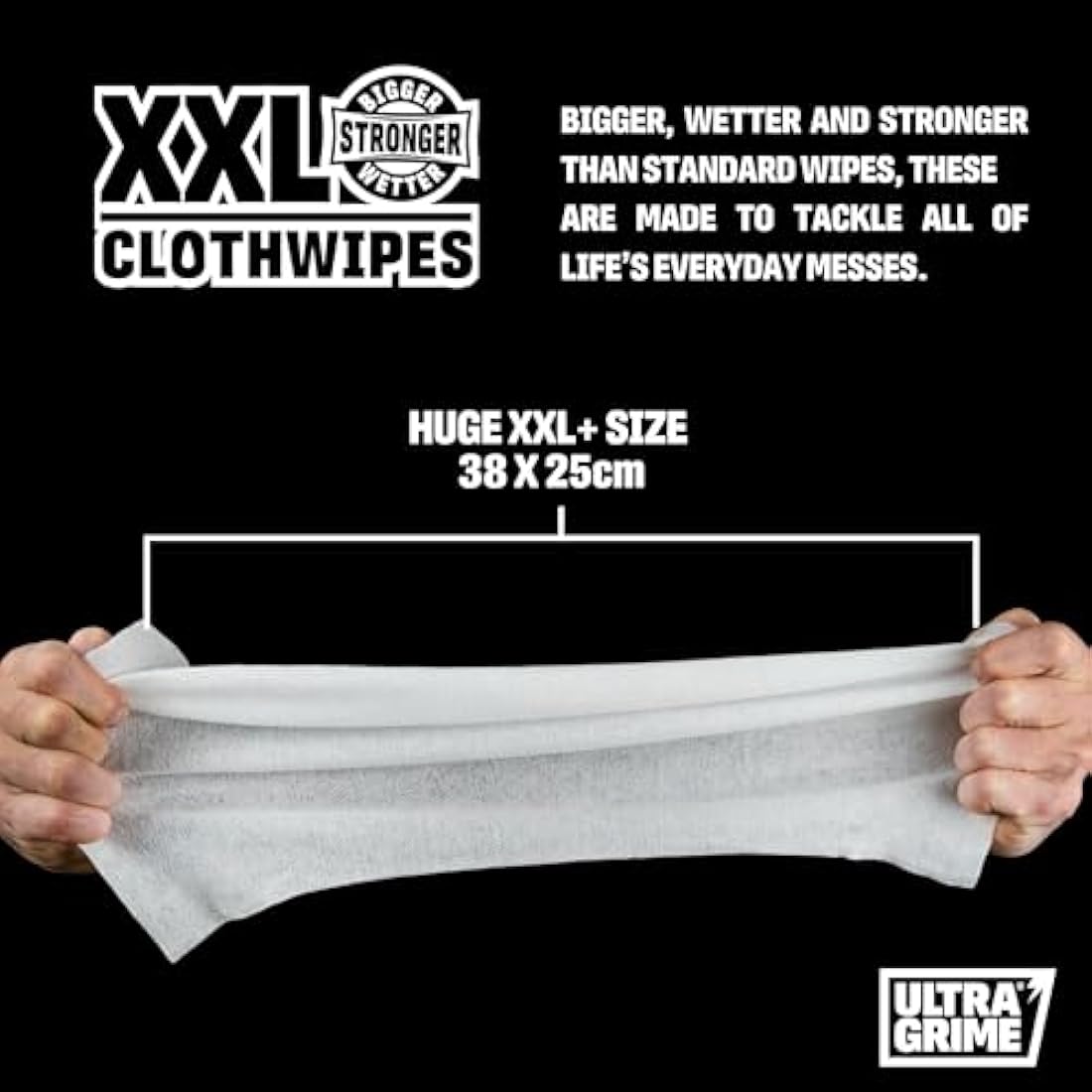 UltraGrime Multi Purpose Family XXL Biodegradable 80 Clothwipes - Pomelo Scented Large Wet Cloths - Heavy Duty Multi Purpose Cleaner