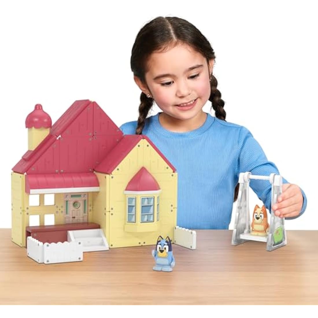 Tile Town Bluey Heeler Home Magnetic Tiles Construction Building Playset with Bluey and Bingo Figures, Kids 3-5+, New Action Tiles for Action Play, Realistic Builds, STEM Creative Toy