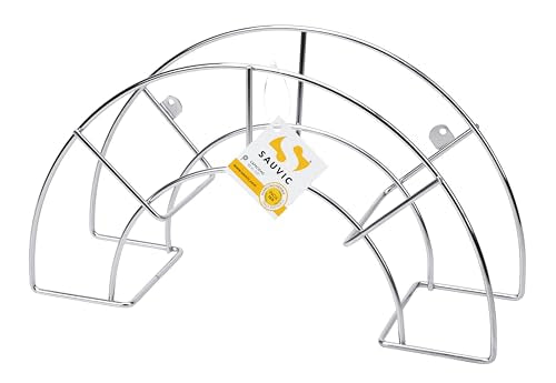 SAUVIC 03303 18/8 Large Stainless Steel Wall Hose Stand - Silver