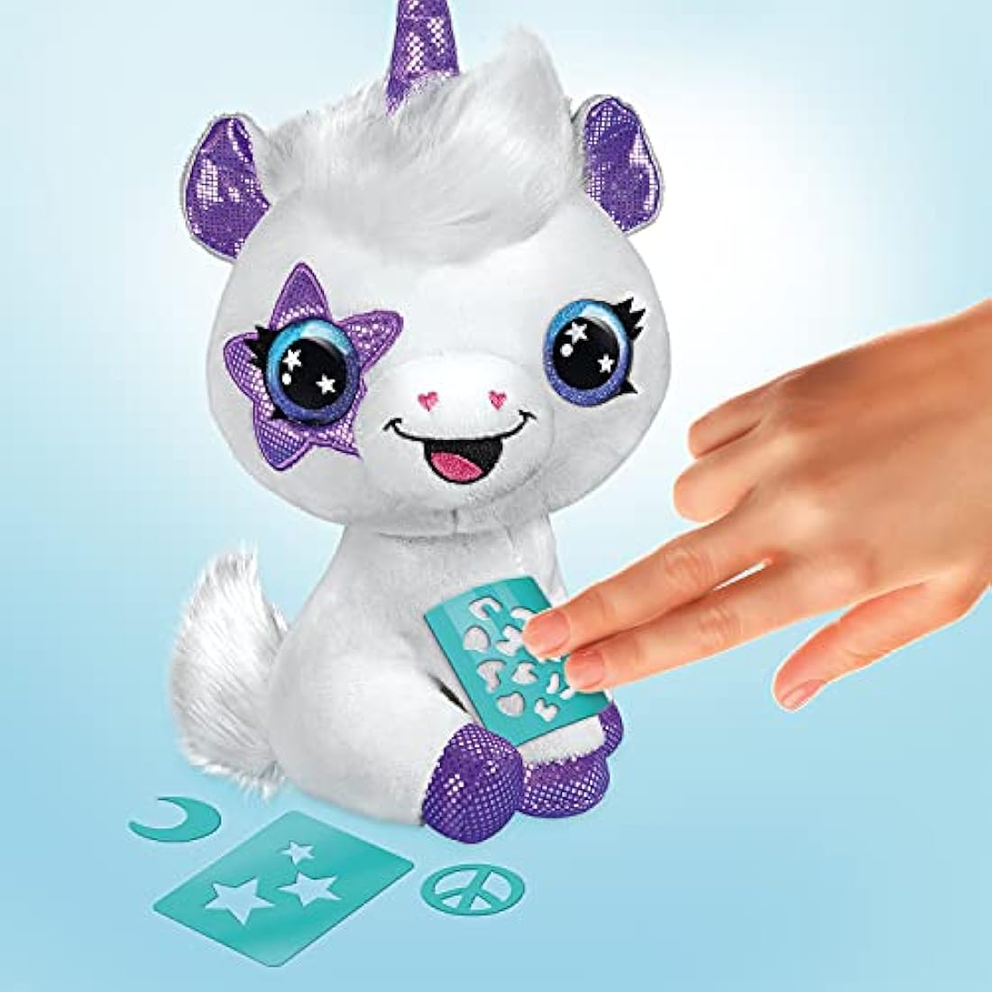 Canal Toys - Unicorn to Customise Airbrush Plush – Soft Toy Spray Art with Felt-Tip Pens and Stencils – 6 Years and Above – OFG 228