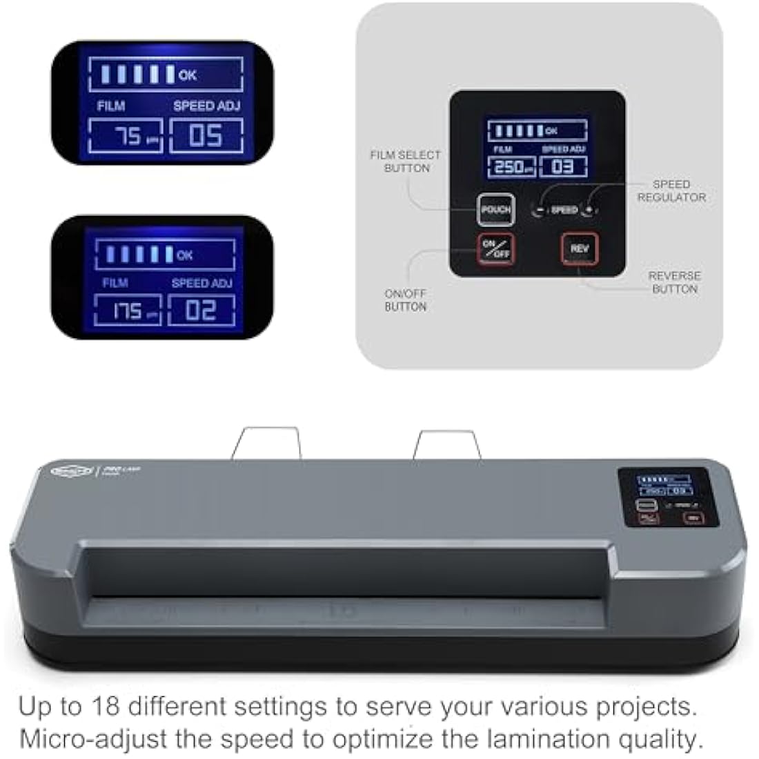 SINCHI A3 Thermal Laminator & Foil Applicator | 4-Roller, LCD Display, 55s Warm-Up, Max. 1100 mm/min | 75–250 Micron, ID to A3 Poster | Micro-Adjust | Commercial-Grade for Office, School, Crafts