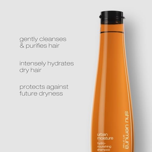 Shu Uemura, Hydro-Nourishing Shampoo Urban Moisture, Dry Hair, Enriched with Moringa Oil, Hydrates & Protects, 300 ml
