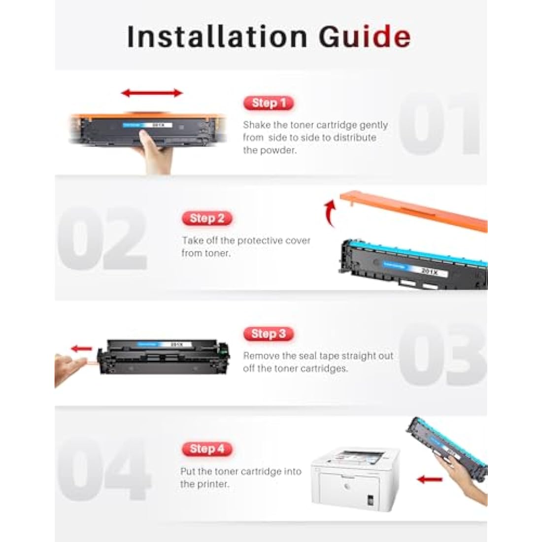 Halloya 201X 201A Toner Cartridge Compatible for HP M277dw Toner 201X 201A for Color LaserJet Pro MFP M277dw M252dw M277n M274n M252n CF400X CF401X CF402X CF403X (4Pack, Black Cyan Yellow Magenta)