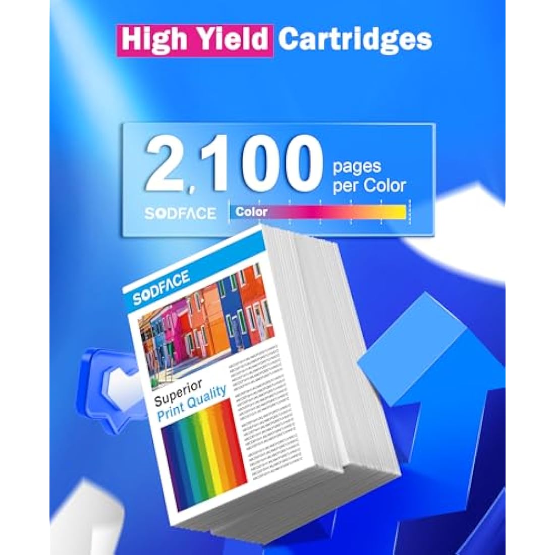 SODFACE 415A 415X Toner Compatible for HP 415A Toner Cartridge Multipack Color Laserjet Pro MFP M479FDW Toner M479FDN M479FDN M454DW M454DN W2030A W2030X W2031A (4 Pack, Black Cyan Yellow Magenta)