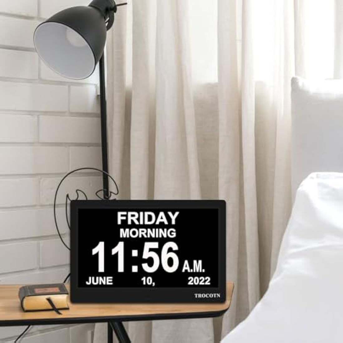 TROCOTN dementia clocks, digital clock with date and day for elderly, alzheimers day clock large display calendar clocks (10 Inches Black)