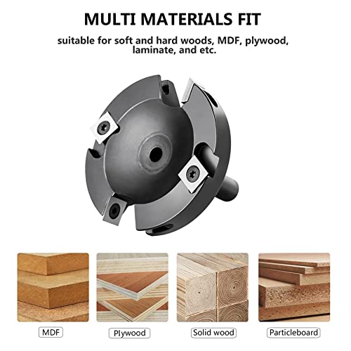 SpeTool Spoilboard Surfacing Router Bit 1/2 Inch Shank 3 Inch Cutting Diameter 2+2 Flute Carbide Insert Slab CNC Flattening Router Bit router template woodworking