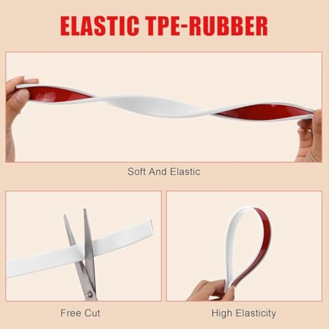 flintronic 5m*18mm U-Shape Flexible Furniture Edge Banding, Baby Safty Baby Edge Protector, Self Adhesive TPE Wood Edging Tape, DIY Furniture Edge Trim for Table, Cabinet, Furniture Restoration