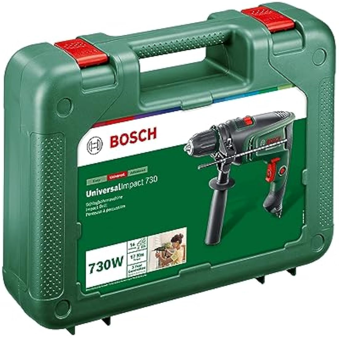 Bosch Home and Garden Electric Hammer Drill UniversalImpact 730 (Precision Drilling in Masonry, Wood and Steel; 730 Watt Motor; in Carrying Case)