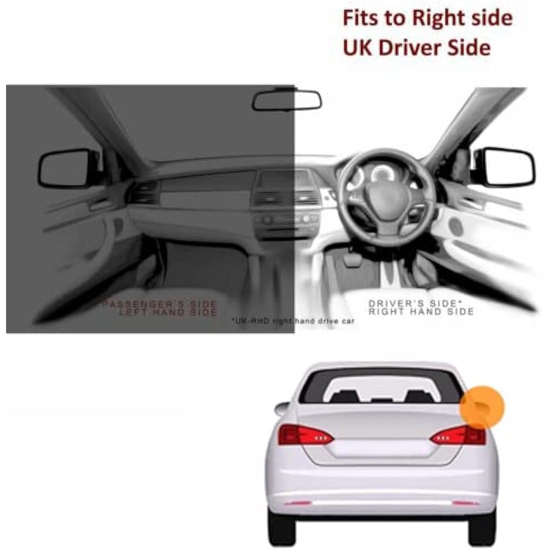Clip on Heated Base Wing Mirror Glass fits Ford Transit Custom 2014 to 2023 Right Driver Side
