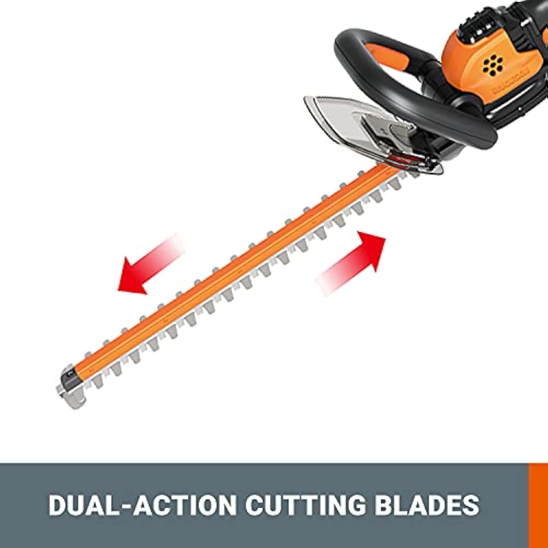 WORX WG261E.9 20V Cordless Hedge Trimmer, 45cm Dual-Action Blades, Tool Only – Battery and Charger Not Included