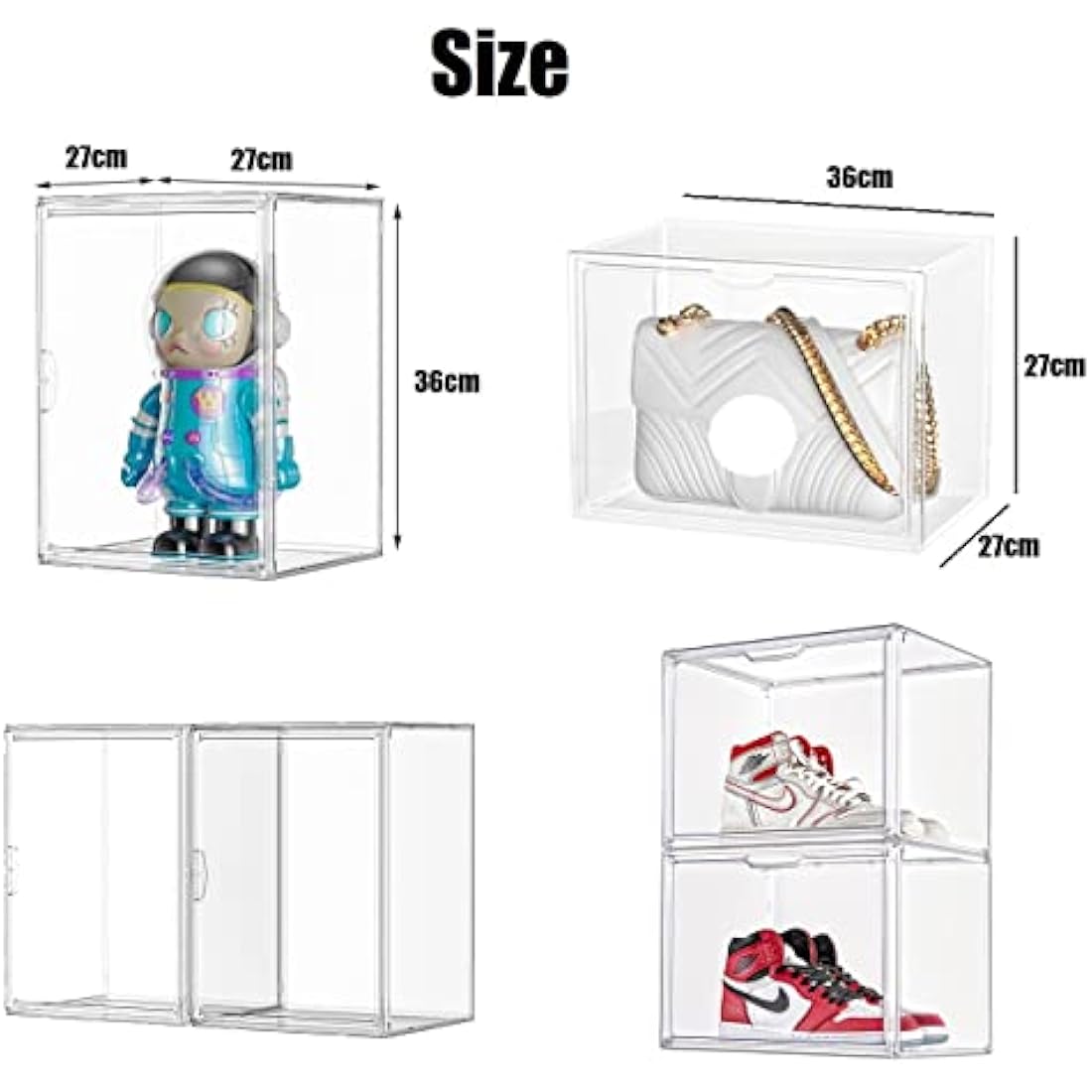 Siyecioa Acrylic Display Case for Collectibles, Transparent Acrylic Display Box with Door, Organizer & Protectors for Pop Figures, Funko Pop、Blind Box、Lego、Minifigure Figurines、Trophy（36×27×27cm）