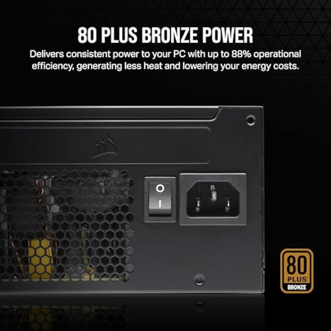 CORSAIR CX750 80 PLUS Bronze Non Modular Low-Noise ATX 750 Watt Power Supply - UK - Black