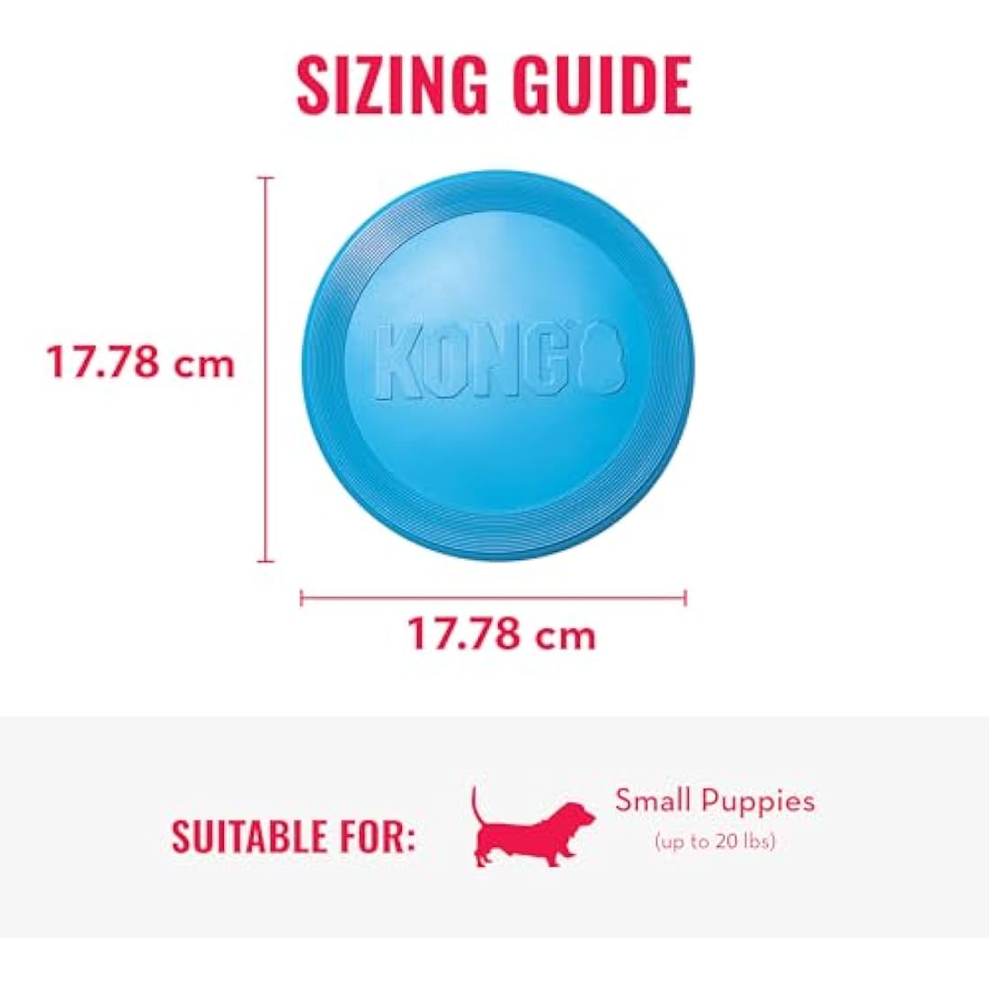 KONG - Puppy Flyer - Teething Rubber, Flying Disc Dog Toy - For Small Puppies (Assorted Colours)